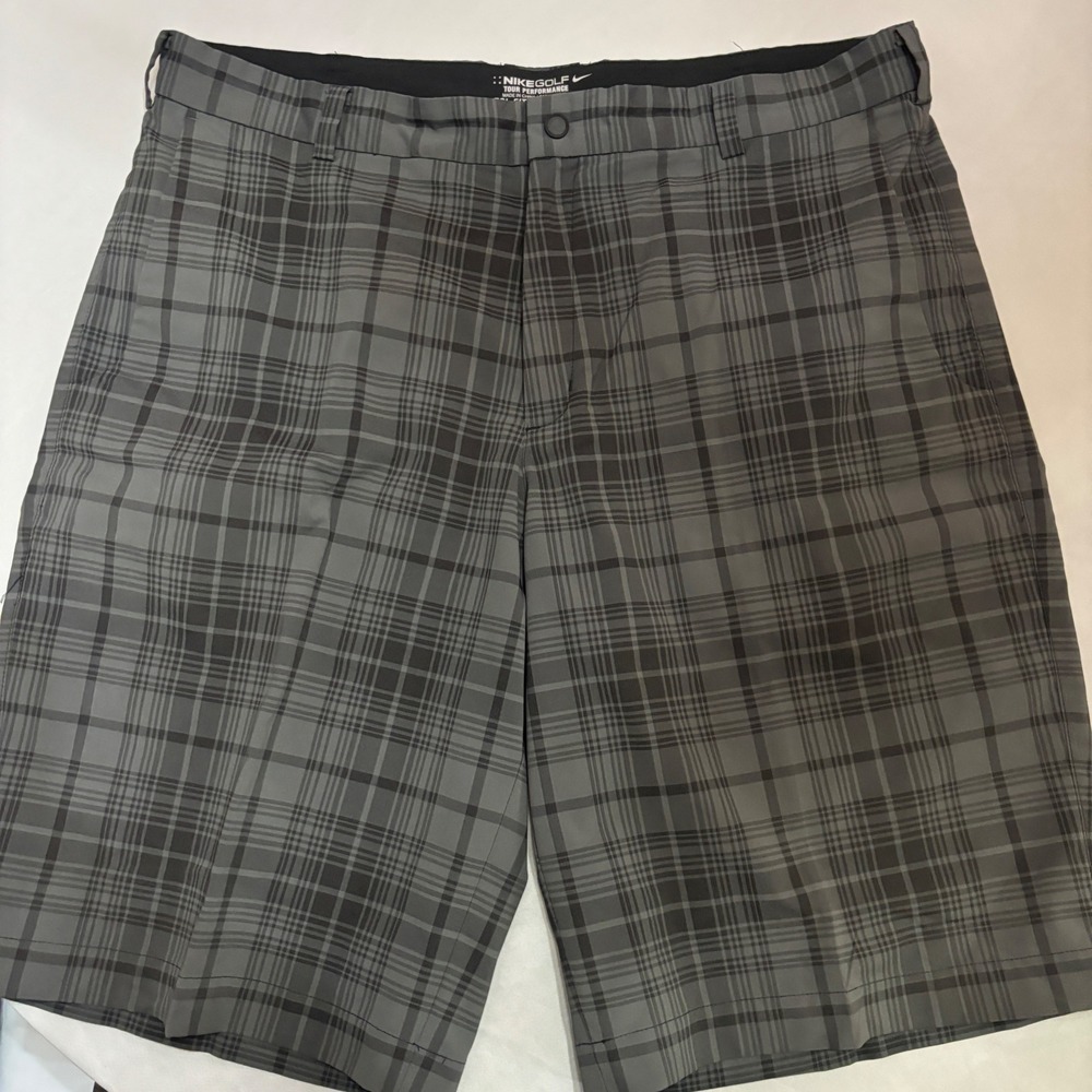 Nike Golf Shorts Mens 36 Grey Plaid Dri-FIT Tour Performance 509182-010 - Picture 2 of 14